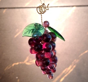 MURANO GLASS BUNCH OF GRAPE PENDANT, H 90 mm, FOR CHANDELIERS AND DECORATIONS - Picture 1 of 5
