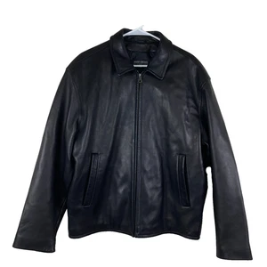 Robert Comstock Herren Gr. 42 butterweiche schwarze Lederjacke Bomber - Bild 1 von 8
