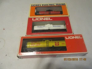 3 assorted Lionel tank cars.Reeses, Shell and Firestone. - Picture 1 of 4