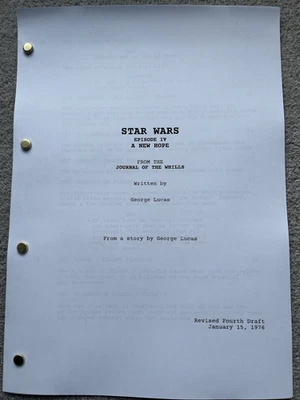 Star Wars IV A New Hope Film Script / Screenplay. Carrie Fisher, Mark Hamill. - Image 1 of 2