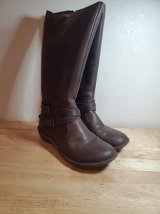 UGG Damen US10 EU41 Rosen Tall Braun Leder Lammfell Reißverschluss Reitstiefel 1005450 - Bild 1 von 13