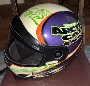 Vintage Arctic Cat Racing Snowmobile Helmet Men's Size Large - Good Preowned - Picture 1 of 9