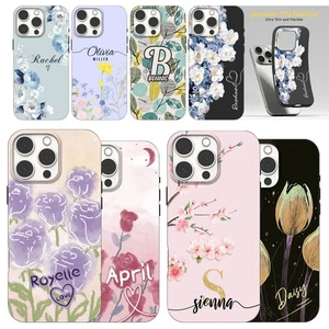 Personalisierte Handyhülle Blumen dünn Gummi für iPhone 16e 15 17 Pro Max 14 - Bild 1 von 48
