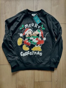 New womens black Christmas Xmas Disney jumper Minnie & Mickey Mouse size medium - Picture 1 of 1