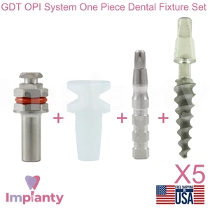 5x GDT OPI System One Piece Dental Fixture Set Titanium SLA Immediate Loading - Picture 1 of 19