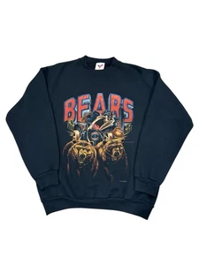 1994 Artex Sportswear Chicago Bears Taz Black Crewneck Sweatshirt Large NFL - Picture 1 of 4