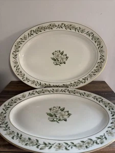 2 Set Princess China Tru-Tone BRIDAL WREATH Oblong Serving Platter 13.5” & 15” - Picture 1 of 18
