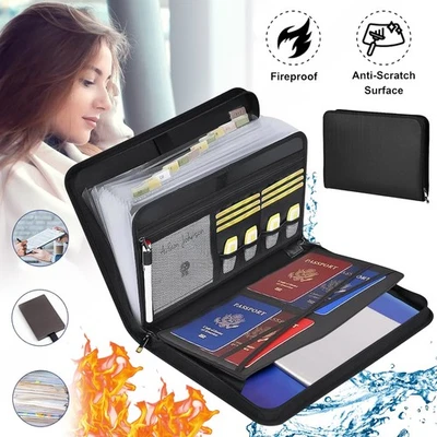 Fächermappe Feuerfest Fächertasche A4 Ordnungsmappe Dokumententasche 13 Fächern - Bild 1 von 4