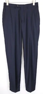 Suitsupply Brescia Pantaloni Uomo UK36R Blu Slim 100% Lana Classica - Foto 1 di 7