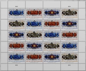 ART OF THE SKATEBOARD #5763 US 2023 POSTAGE MXF SHEET OF 20 FOREVER STAMPS NIP - Picture 1 of 2