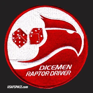 USAF 94TH FIGHTER SQ-94 FS-F-22 DICEMEN-RAPTOR DRIVER-Langley AFB-ORIGINAL PATCH - Picture 1 of 4