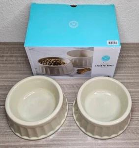 Martha Stewart Stoneware Pet Dog Bowl Set of 2 BB3 - Picture 1 of 3