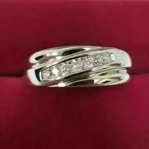 2.50 Ct Round Cut Real Moissanite Men's Wedding Band Ring 925 Sterling Silver - Picture 1 of 9