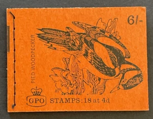 Great Britain Stitched Booklet Mint Complete QP42 6/- 1968 Birds Pied Woodpecker - Picture 1 of 8