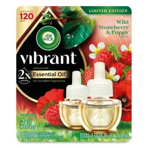 Air Wick Scented Oil - Vibrant Refill, Wild Strawberry and Poppy, 2 Count - Picture 1 of 4