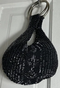 Bamboo Trading Company Women Black Satchel, purse, bag, cutch, sequence! - Picture 1 of 5