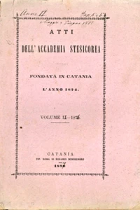 AKTEN AKADEMIE STESICOREA VON 1876 - RÜCKKEHR DER ASCHE VON BELLINI NACH CATANIA - Bild 1 von 6