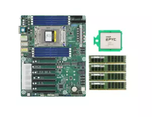 ASRock ROMED8-2T Motherboard AMD EPYC 7542 32c/64t 7*PCIe ATX 128GB RAM - Picture 1 of 2