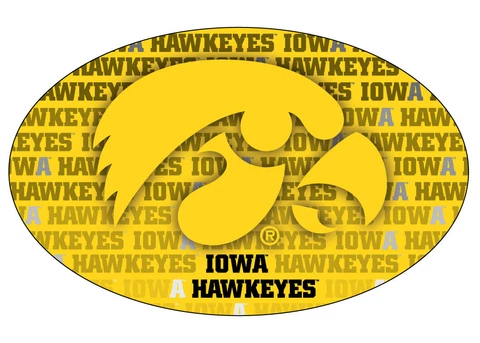 IOWA REPEAT PRINT OVAL MAGNET-IOWA HAWKEYES CAR MAGNET-NEW FOR 2016! Cover