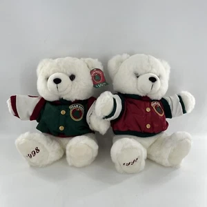 1998 Kmart Weihnachten Sammlerstück Set 2 Bären Plüsch Teddy Stofftier Team Santa - Bild 1 von 10
