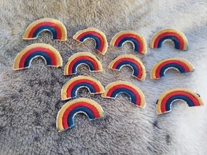 12 3 Colour Rainbow Arch Iron On Patches - Picture 1 of 4