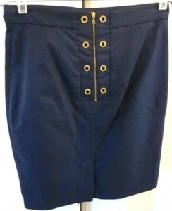 PRADA Rock dunkelblau Baumwolle hinten gold Reißverschlussdetail Gr. 44 IT 8 US 31" Taille - Bild 1 von 8