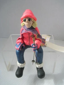 Diana Manning Skier Ski Lift Figurine Shelf Sitter Ceramic Limited Edition NWT  - Picture 1 of 11