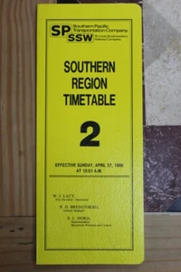 SP-SOUTHERN PACIFIC SOUTHERN REGION EMPLOYEE TIMETABLE #2 APRIL 27,1986-MINT - Picture 1 of 4