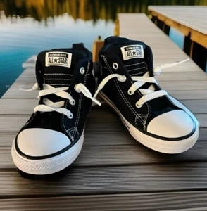 Converse All Star Black & White HiTop Infant Babies Toddlers Boy Sneakers Size 7 - Picture 1 of 12