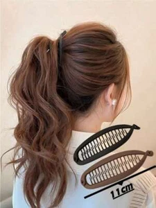 2pcs Twist Banana Clips Hair Claws Ponytail Holder Updo Bun Maker Accessories UK - Picture 1 of 7