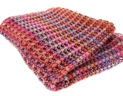 34x34" Multicolored Pink & Purple Ombre Open-Knit Fabric - Image 1 of 4