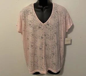 NEU DAMEN COVINGTON BURNOUT V-Ausschnitt TOP *DÜNN* hauchdünn pink NEU mit Etikett XL - Bild 1 von 5