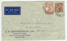 1947 Melbourne Australia Air Mail Section E P Houghton - 2 Shilling Kangaroo