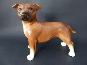Mid 20th c Staffordshire Bull Terrier Figurine - By Coopercraft - Picture 1 of 6
