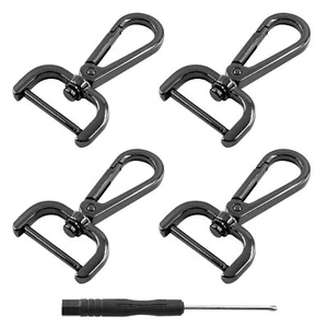 4 Pack Detachable Snap Hook Swivel Clasp with 1 Inch Screw Bar with Screwdriver - Picture 1 of 7