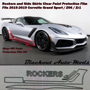 Precut Clear PPF Rockers and Side Skirt Kit Fits 2015-2019 Corvette GS Z06 Zr1 - Bild 1 von 3