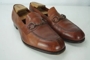 Zapatos de cuero Edward Green Brown Horsebit punta dividida 61 última talla 10.5/11 F 18039 - Imagen 1 de 10