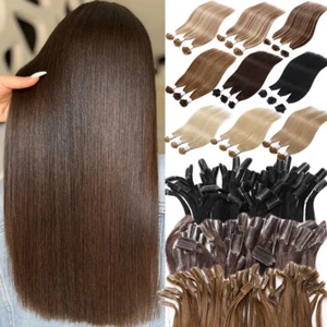 CLEARANCE Nail U Tip Fusion Thick Virgin Remy Human Hair Extensions Keratin 200G - Picture 1 of 32