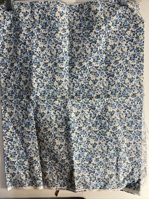 Cotton Fabric Marcus Brothers Blue White Yellow 44" W x 33" L - Image 1 of 4