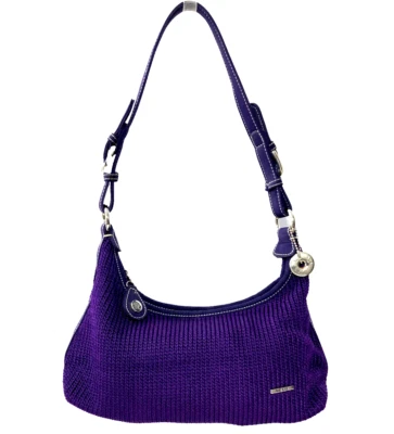 BOLSO DE HOMBRO THE SAK CROCHET MORADO OSCURO, CREMALLERA SUPERIOR, IMPECABLE Foto 1 de 4