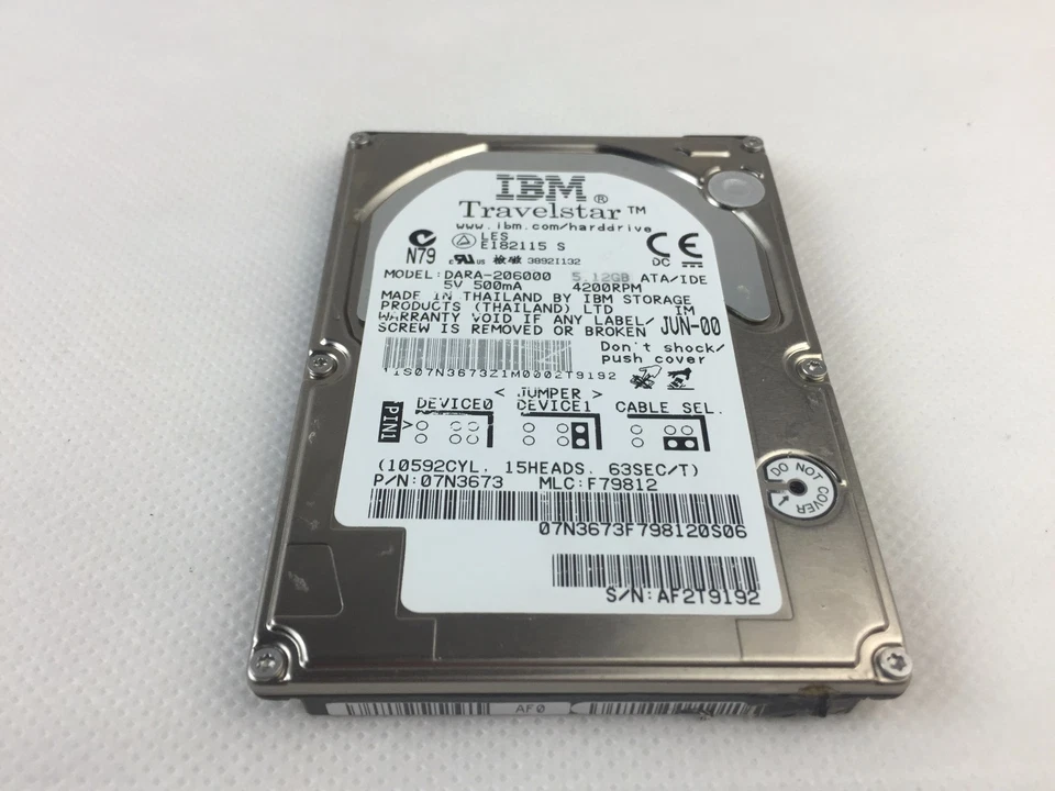 IBM Travelstar DARA-206000 07N3673 Disk Drive | with 5.12GB ATA/IDE 2.5" | 5V - Image 1 of 4