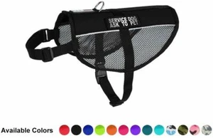 SERVICE DOG ASK TO PET Mesh Vest with Removable Reflective Patch Size 13" - 38" - Picture 1 of 18