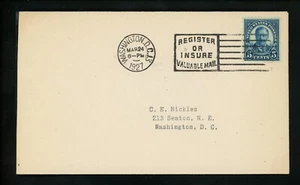 US FDC #637 C E Nickles NIM 1927 Washington DC Slogan Theodore Roosevelt Rotary - Picture 1 of 2