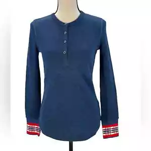 Top Marc by Marc Jacobs manica lunga girocollo 100% cotone a costine - Blu - XS - Foto 1 di 12