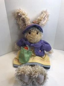 International Silver Co. Vintage 1996 Plush 22” Easter Bunny Rabbit Purple Dress - Picture 1 of 12