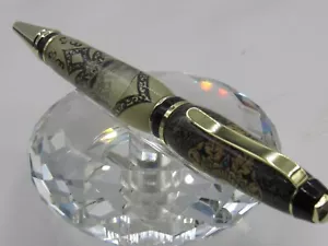 UNIQUE HIGH QUALITY HANDMADE CIGAR OBSIDIAN CARD ART TWIST BALL POINT PEN - Picture 1 of 4