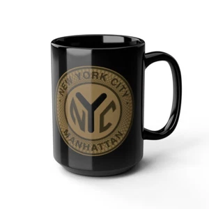 Taza negra NYC Manhattan Token New York City (11 oz, 15 oz) - Imagen 1 de 11