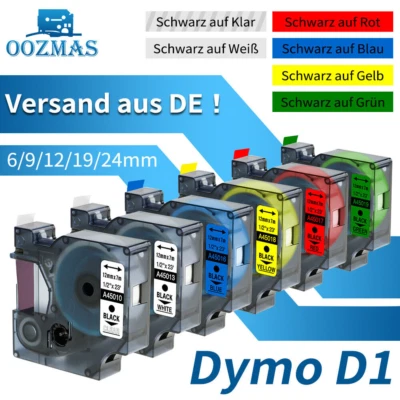 Schriftband für Dymo D1 45013 S0720530 12mm 9mm 6mm LabelManager Etikettenbander - Bild 1 von 4