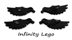 4 LEGO Black Feathered Minifig Wing (11100) - 4 Pieces - Picture 1 of 2