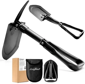 22.8'' Military Folding Camping Shovel Offroad Survival High Carbon Steel Shovel - Picture 1 of 11